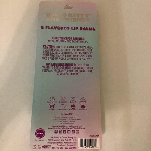 Hello Kitty and Friends 8 Flavored Lip Balms by Sanrio . Sealed New In Package - Picture 3 of 3